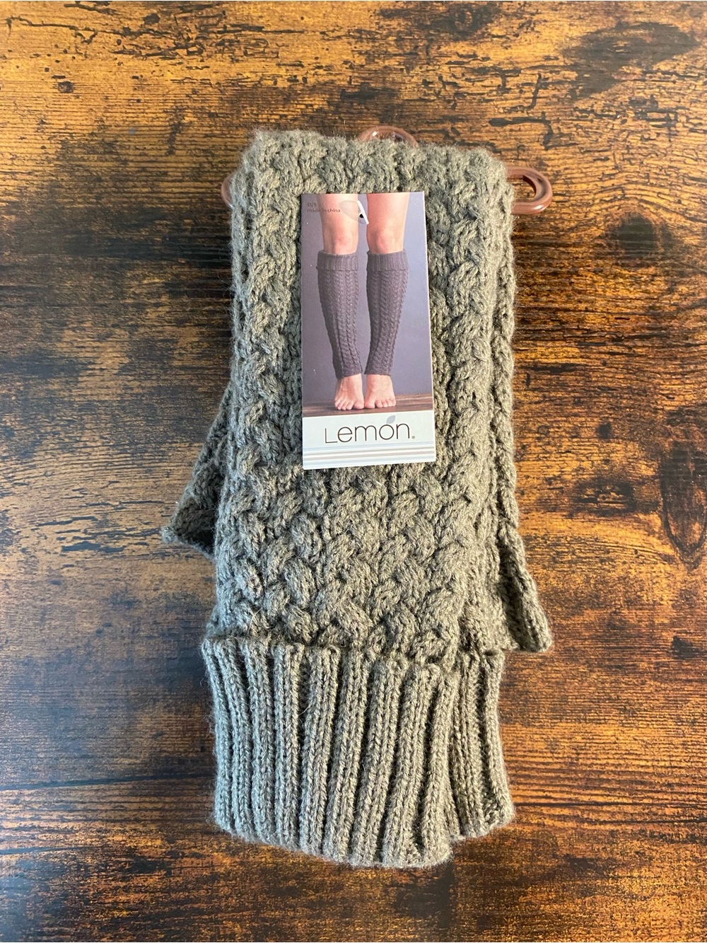 NWT Lemon Cable Knit Leg Warmers — Taupe